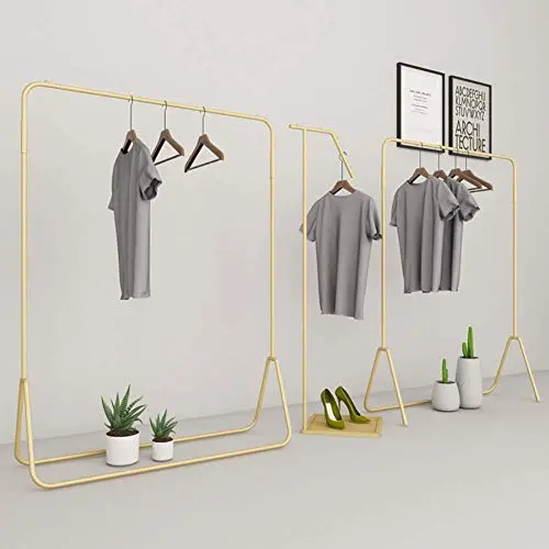 Industrial pipe Clothes Display Racks Metal Heavy Duty Garment Rack Customized Hangers Clothing Shelves Gold Industrial pipe Clothes Display Racks Metal Heavy Duty Garment Rack Customized Hangers Clothing Shelves Gold
