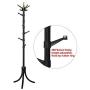 Coat Rack, Metal Frame Coat Tree,Free Standing Entryway Hat Coat Jacket Holder,Clothes Hanger with Base Stand Purse Rack Hall with 14 Rotating Plastic Hooks [Shipped from The US] (Black)