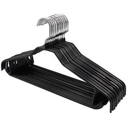 17 inch Contoured Black Plastic Suit Hangers