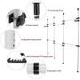 ROBTLE Adjustable Closet Rod with 6 Rail, Freestanding Clothing Garment Rack Organizer System Laundry Clothes Drying Rack Adjustable DIY Clothes Wardrobe 8.1-10.5feet