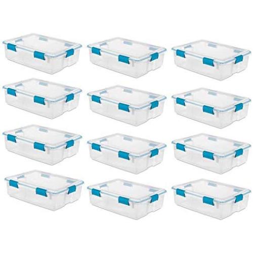 Sterilite 37 Qt Thin Gasket Boxes Clear Storage Bin Containers, 12-Pack | 19314304 Sterilite 37 Qt Thin Gasket Boxes Clear Storage Bin Containers, 12-Pack | 19314304