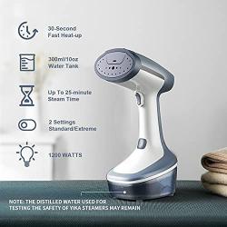 YIKA Steamer for Clothes, 300ml Hand-Held Clothes Steamer with Ceramic Iron Panel, 1200W Anti-Spitting Garment Steamer, 25 mins Continuous Steam and 30s Heat Up Portable Travel Fabric Clothing Steamer