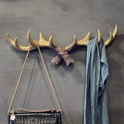 GGYDD Vintage Antlers Rack Coat Hooks, Wooden Wall-Mounted Hanger Rack Sturdy Coat Hooks for Clothes Hats Scarves-b 49x17x6cm(19x7x2)