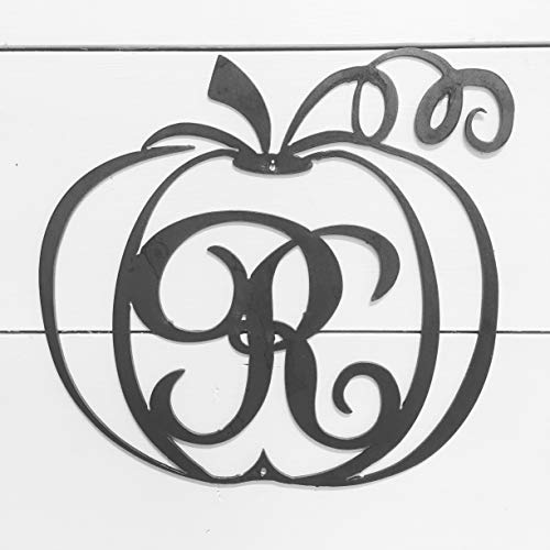 12" Monogram Metal Pumpkin Fall Door Hanger or Wall Decor