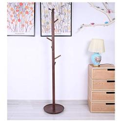 Y.H.Valuable Coat Racks Standing Coat Rack Clothes Wooden Stand Hooks Clothes Stand Tree Storage Hanger Disc Base Tree-Shaped Rack Hooks for Umbrella Hat Entryway Furniture (Color : Brown)