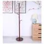Y.H.Valuable Coat Racks Standing Coat Rack Clothes Wooden Stand Hooks Clothes Stand Tree Storage Hanger Disc Base Tree-Shaped Rack Hooks for Umbrella Hat Entryway Furniture (Color : Brown)