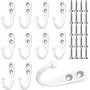 HiGift 10 Pieces Wall Mounted Coat Hooks Robe Hooks Cloth Hangers Coat Hangers Coat Hooks Rustic Hooks and 25 Pieces Screws for Bath Kitchen Garage Single Coat Hangers (White Color) HiGift 10 Pieces Wall Mounted Coat Hooks Robe Hooks Cloth Hangers Coat Hangers Coat Hooks Rustic Hooks and 25 Pieces Screws for Bath Kitchen Garage Single Coat Hangers (White Color)
