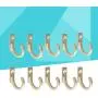 TOPBATHY 20PCS Single Coat Hooks Mini Size Wall Mounted Cloth Hanger for Coats Hats Towels Keys (Golden)