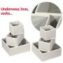 DIOMMELL Foldable Cloth Storage Boxes Closet Dresser Drawer Organizer Fabric Baskets Bins Containers Divider for Clothes Underwear Bras Socks Lingerie Clothing,Set of 11 Grey 245