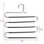 IEOKE Pant Hangers Durable Slack Hangers Multi Layers Stainless Steel Space Saving Clothes Hangers - Closet Storage for Jeans Trousers 4 Pack