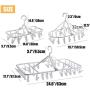 Rosegift Foldable Laundry Drying Rack, Clip and Drip Hanger Socks Hanging Drying Rack Windproof Hook Hanger with 16 Clothespins for Underwear Towels, Bras Baby Clothes Gloves Plastic White