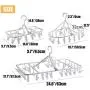 Rosegift Foldable Laundry Drying Rack, Clip and Drip Hanger Socks Hanging Drying Rack Windproof Hook Hanger with 16 Clothespins for Underwear Towels, Bras Baby Clothes Gloves Plastic White