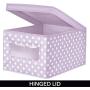 mDesign Decorative Soft Stackable Fabric Closet Storage Organizer Holder Boxes - Clear Window, Lid, for Child/Kids Room, Nursery - Large, Collapsible Foldable - Polka Dot Print - 4 Pack - Light Purple mDesign Decorative Soft Stackable Fabric Closet Storage Organizer Holder Boxes - Clear Window, Lid, for Child/Kids Room, Nursery - Large, Collapsible Foldable - Polka Dot Print - 4 Pack - Light Purple