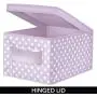 mDesign Decorative Soft Stackable Fabric Closet Storage Organizer Holder Boxes - Clear Window, Lid, for Child/Kids Room, Nursery - Large, Collapsible Foldable - Polka Dot Print - 4 Pack - Light Purple