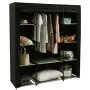 Homebi Clothes Closet Portable Wardrobe Durable Clothes Storage Organizer Non-Woven Fabric Cloth Storage Shelf with Hanging Rod and 10 Shelves for Extra Storage, 59.05" W x 17.72" D x 65.4" H (Black) Homebi Clothes Closet Portable Wardrobe Durable Clothes Storage Organizer Non-Woven Fabric Cloth Storage Shelf with Hanging Rod and 10 Shelves for Extra Storage, 59.05" W x 17.72" D x 65.4" H (Black)