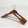 5pcs Random Color Cloth Hanger Durable Wide Shoulder Wooden Coat Hangers Solid Wood for Adult Suit Clothing Storage Rack Closet Space Saver