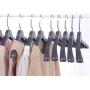 5pcs Random Color Non Slip Black White Plastic Clothes Hanger with Notched for Dress and Sun-top