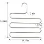 Cojoy Multi-Purpose Pants Hangers Rack Holder S-Type Stainless Steel Clothes Pants Hangers Closet Storage Stand Shelf Organizer for Jeans Scarf Hanging 1Pack