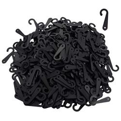 handrong 1000 Pieces Plastic J Hooks Fasteners for Socks T-Shirts Clothing Retail Display Hanger (Balck)