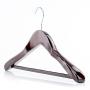 HANGERWORLD 10 Mahogany 17.7inch Wooden Coat Clothes Garment Non Slip Pants Bar Hangers Broad Shoulder Support