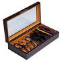 Art Lins Bedford Collection Eyewear Storage Boxes for Men & Women, Holds 8 Sunglasses Glasses (Dark Brown)