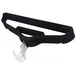 KYCPTNFJ 10 pcs Non-Slip Thin 360 Degree Swivel Flocked Adult Clothes Hangers with Tie Bar,