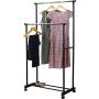 Simple Houseware Double Rod Portable Clothing Hanging Garment Rack