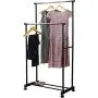 Simple Houseware Double Rod Portable Clothing Hanging Garment Rack