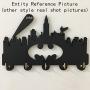 Paris City Hook - Wooden Key Hook, Clothes Hook、Hooks Hanger for Wall、Entryway、Living Room-Black Key Holder with 5 Hooks