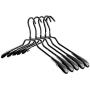 XUROM Hanger Pack of 20 Plastic Hangers Durable Clothes Hangers for Bedroom Closet Space Saving Hangers for Dresses Trousers (Color : Black, Size : 38cm)