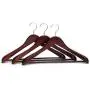 JS HANGER Wooden Coat Hanger Heavy Duty Walnut Wide Rounded Shoulder Hangers, 3-Pack JS HANGER Wooden Coat Hanger Heavy Duty Walnut Wide Rounded Shoulder Hangers, 3-Pack