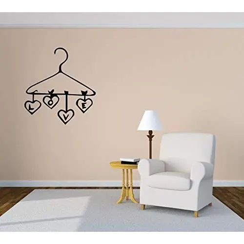 Wall Sticker Love Hanger Heart Clothes Romantic Vinyl Mural Decal Art Decor EH3412 Wall Sticker Love Hanger Heart Clothes Romantic Vinyl Mural Decal Art Decor EH3412