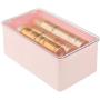 mDesign Plastic Stackable Storage Container Bin Box, Hinged Lid - Bathroom Cabinet Organizer for Toiletries, Makeup, First Aid, Hair Accessories, Bar Soap, Loofahs, Bath Salts - 2 Pack - Pink