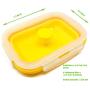 Set of 4 Collapsible Silicone Food Storage Container, Leftover Meal boxes For Kitchen, Bento Lunch Boxes, BPA Free, Microwave, Dishwasher and Freezer Safe. Foldable Thin Bin Design Saves Your Space.