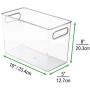mDesign Plastic Toy Boxes Storage Organizer Tote Bin with Handles for Child/Kids Bedroom, Toy Room, Playroom - Holds Action Figures, Crayons, Building Blocks, Crafts - 4 Pack - Clear