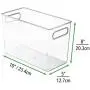 mDesign Plastic Toy Boxes Storage Organizer Tote Bin with Handles for Child/Kids Bedroom, Toy Room, Playroom - Holds Action Figures, Crayons, Building Blocks, Crafts - 4 Pack - Clear