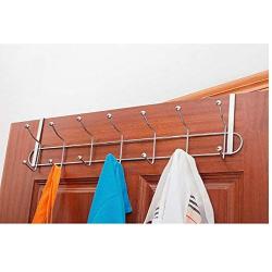 2PC Clothes Hangers Rack Over Door Stainless Steel 12 Hooks Clothing Coat Hanger Kitchen Bedroom Home Storage Decoration