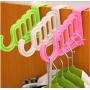 10pcs Random Color Multi-Function Home Accessories Foldable Clothes Hanger Drying Rack 5 Hole