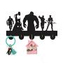 Superheros Wall Hanger Wall Hook Key Holder Wall Art with 5 Metal Hooks Decorative Key Cabinet/Childrens Room Decor