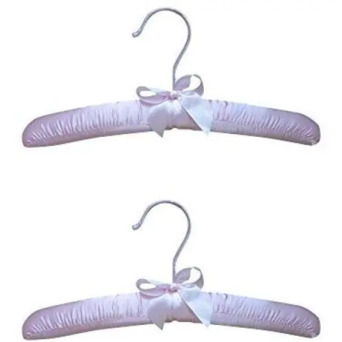 ZIJING 10" Pink Baby Satin Padded Hangers (Pink Color -6pcs) ZIJING 10" Pink Baby Satin Padded Hangers (Pink Color -6pcs)