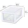 STERILITE 20518006 6 Quart/5.7 Liter Stacking Drawer, White Frame with Clear Drawer