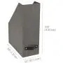 Bigso Estelle Canvas Fiberboard Upright Magazine Storage Box, 12.6 x 4.5 x 9.8 in, Grey