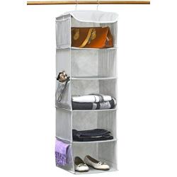 Simple Houseware 5 Shelves Hanging Closet Organizer, Gray