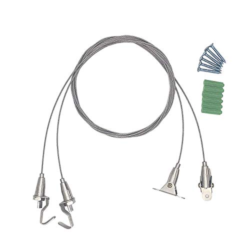 Chris.W 2Pack Art Gallery Ceiling Mount Picture Hanging System Kit with Adjustable Hooks and 2M Stainless Steel Wire for Heavy Duty Frame Picture Photo Mirror Hanging Chris.W 2Pack Art Gallery Ceiling Mount Picture Hanging System Kit with Adjustable Hooks and 2M Stainless Steel Wire for Heavy Duty Frame Picture Photo Mirror Hanging
