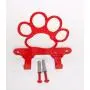 Dog Leash Hook Hanger. Dog Paw. Fire Red Finish. Made in USA. Solid Steel. Screws Included.