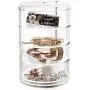 Womdee Makeup Organiser 360 Degrees Rotating Cosmetic Organizer Drawers Jewelry Storage Boxes Crystal Acrylic Perfume Display Stand for Dresser Bedroom Bathroom