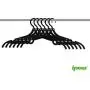 IPOW Black Plastic Foldable Travel Home Camping Mini Non-slip Clothes Shirts Sweaters Dress Hanger Hook Drying Rack,Pack of 6