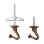 SEISSO 10 Sets Metal Ceiling Hooks, Heavy Duty Swag Hooks with Steel Screws/Bolts and Toggle Wings, Wall Hooks, Plant Hooks, Kitchen Hooks, Cup Hooks, Coated Screw Hanger for Indoor and Outdoor Use