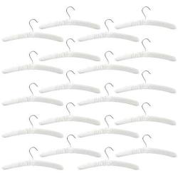 Harbour Housewares Luxe Padded Satin Clothes Hangers - Cream - Pack of 20