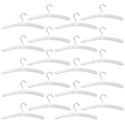 Harbour Housewares Luxe Padded Satin Clothes Hangers - Cream - Pack of 20